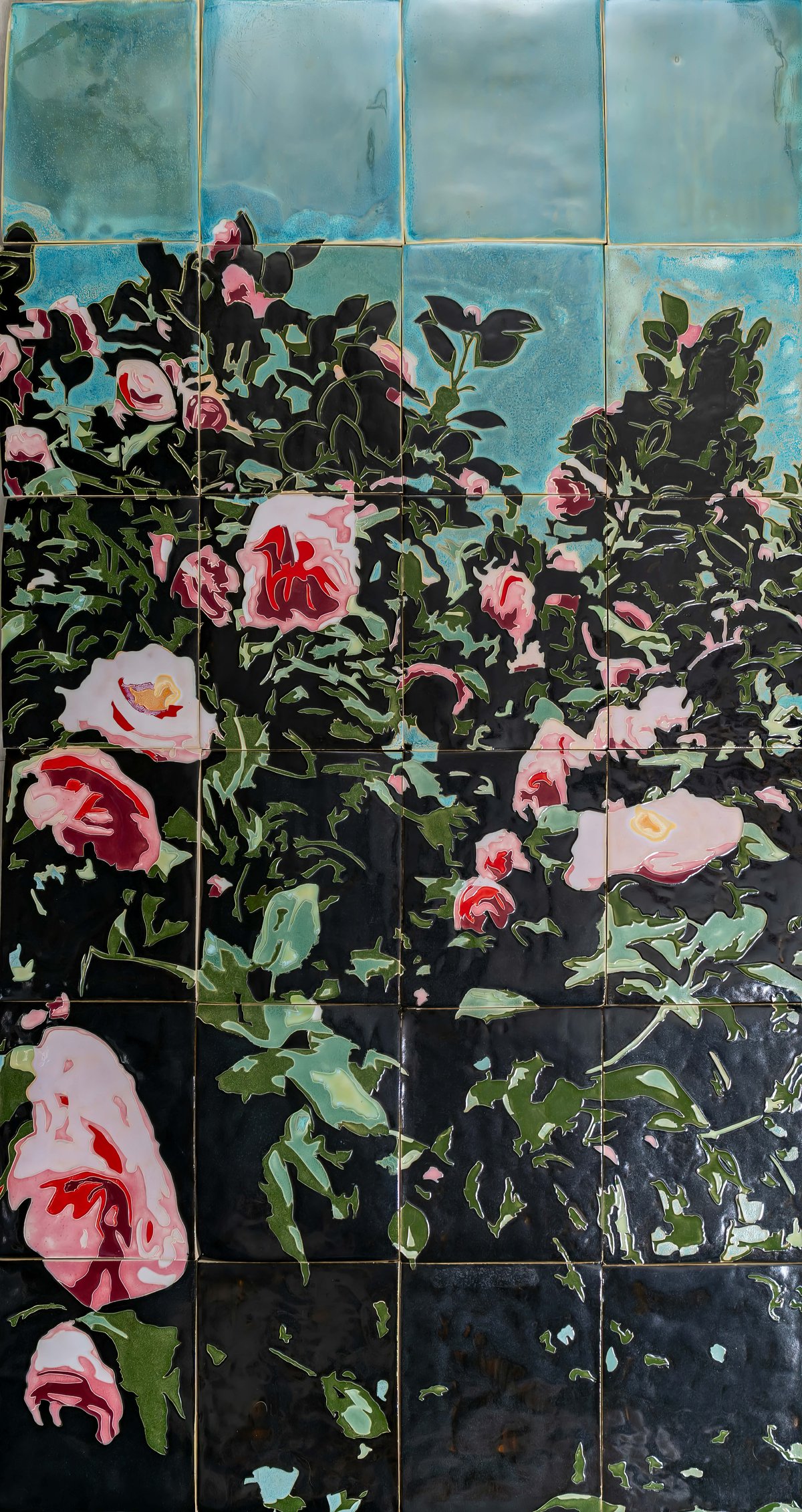 I Remember It Taller ceramic mural detail